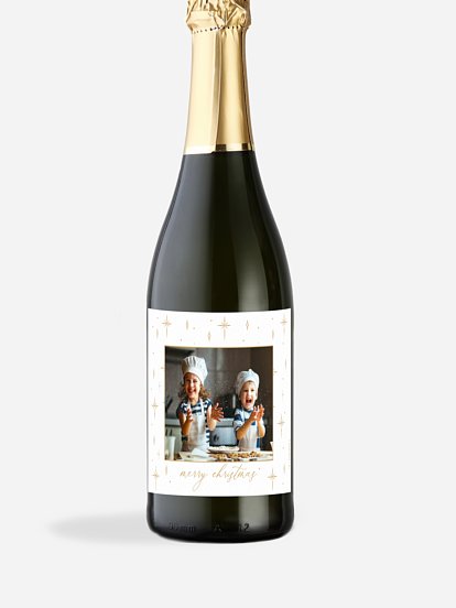 Étiquette pour bouteille Nuit de Noël