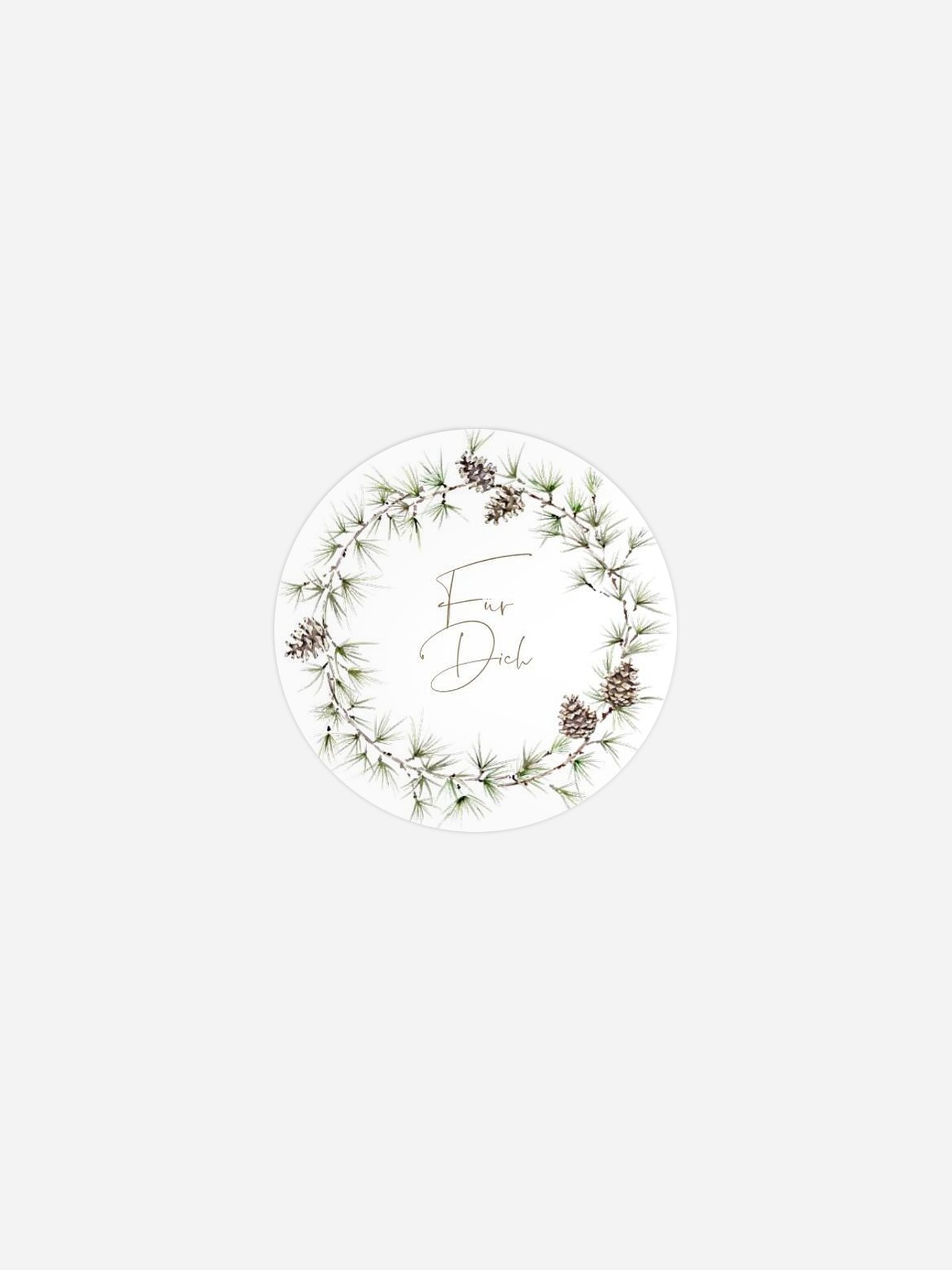 Geschenkaufkleber Weihnachten Larch Wreath