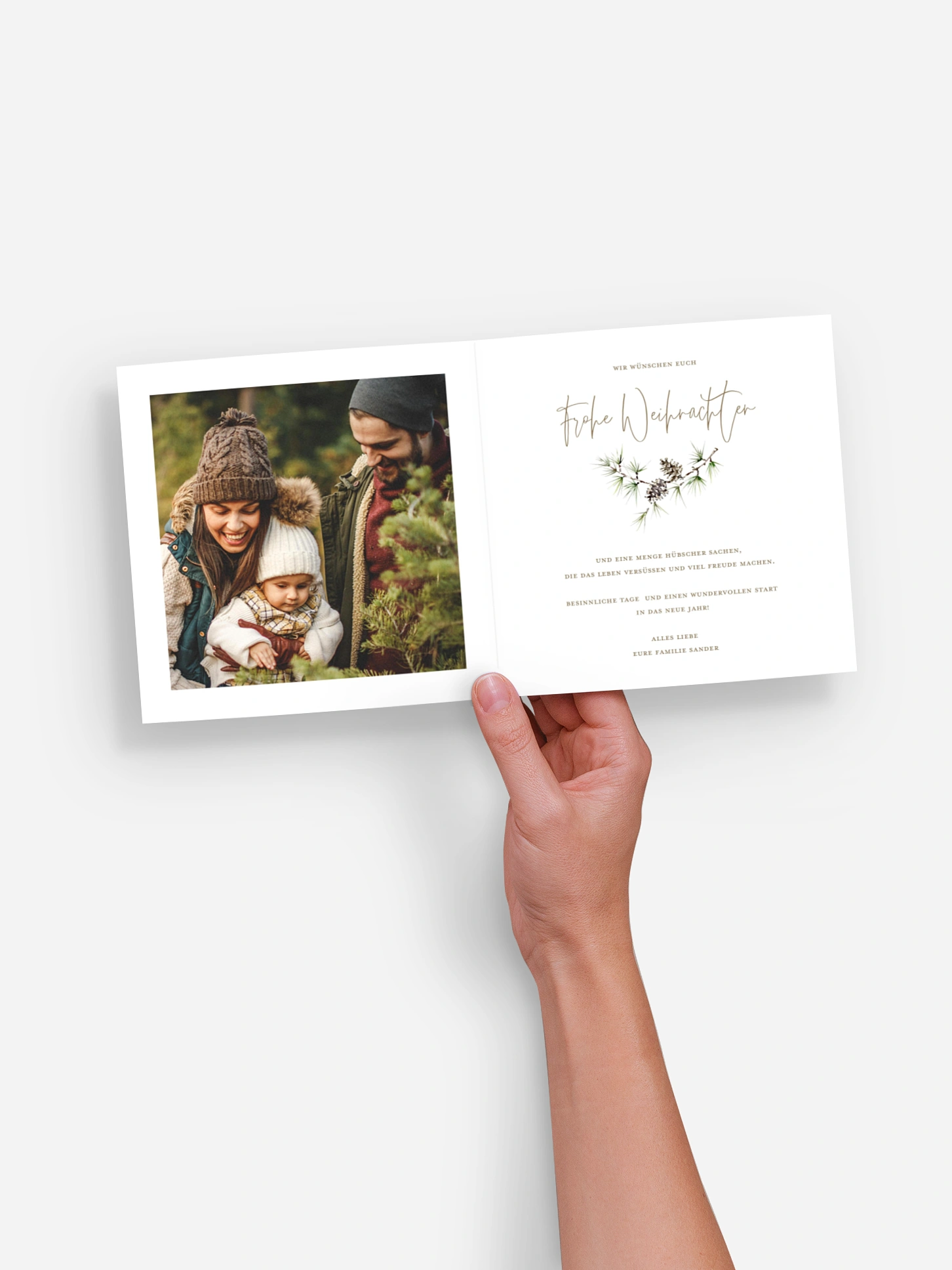 Weihnachtskarte Larch Wreath
