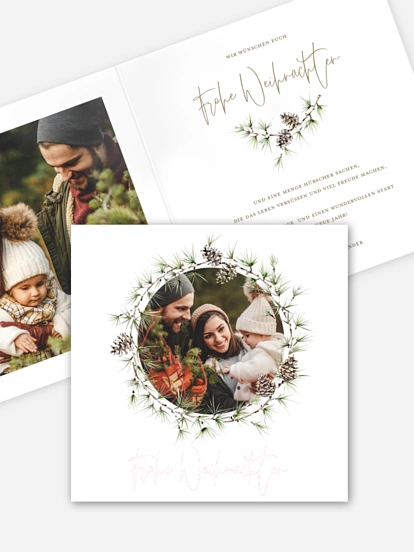 Weihnachtskarte Larch Wreath