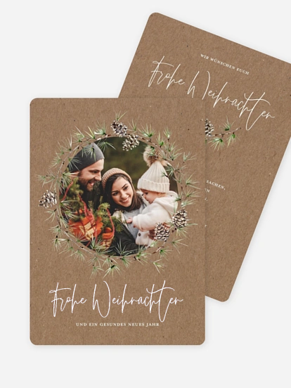 Weihnachtskarte Larch Wreath