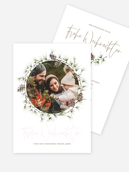 Weihnachtskarte Larch Wreath