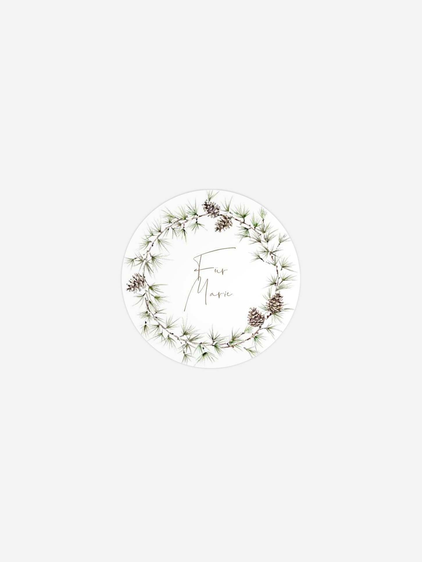 Geschenkaufkleber personalisiert Larch Wreath