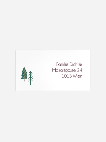 Empfängeraufkleber Weihnachten Winterkugel