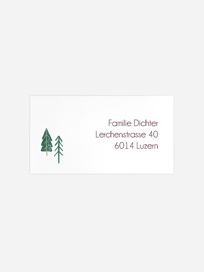 Empfängeraufkleber Weihnachten Winterkugel