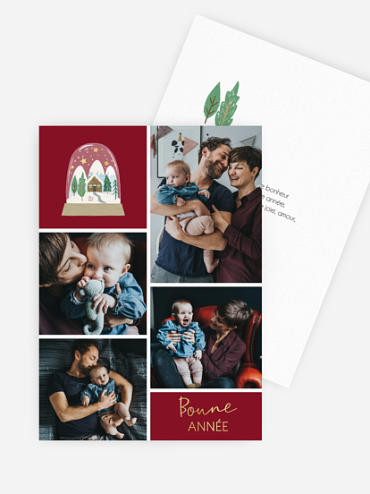 Carte de voeux Boule à neige de Noël