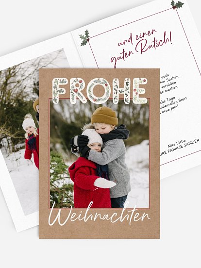 Weihnachtskarte &quot;Bon Noël&quot;