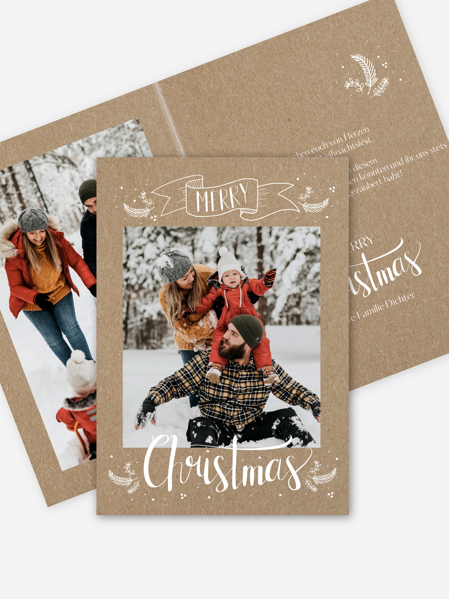 Weihnachtskarte Lettering Christmas Kraftpapier