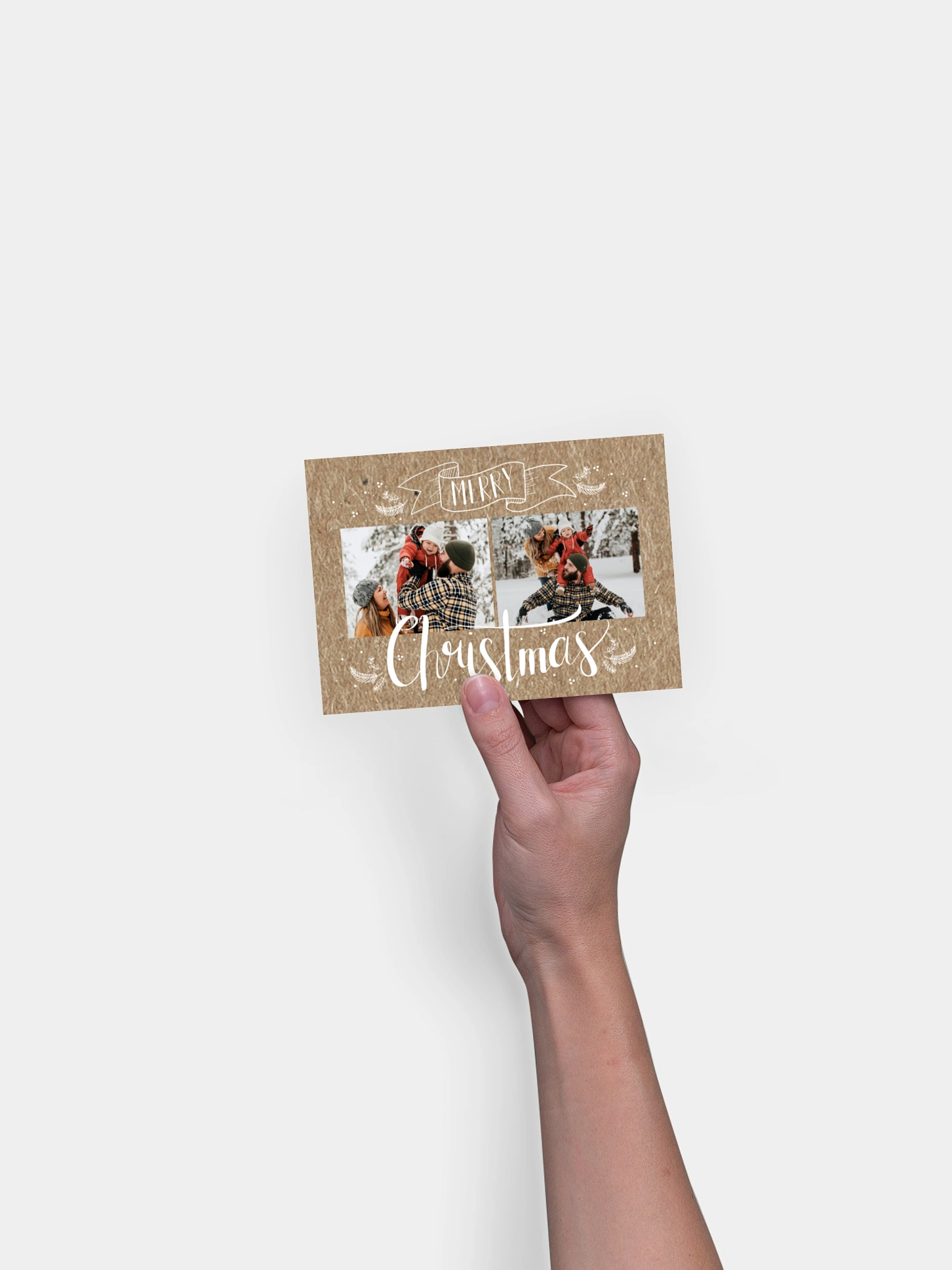 Weihnachtskarte Lettering Christmas Kraftpapier