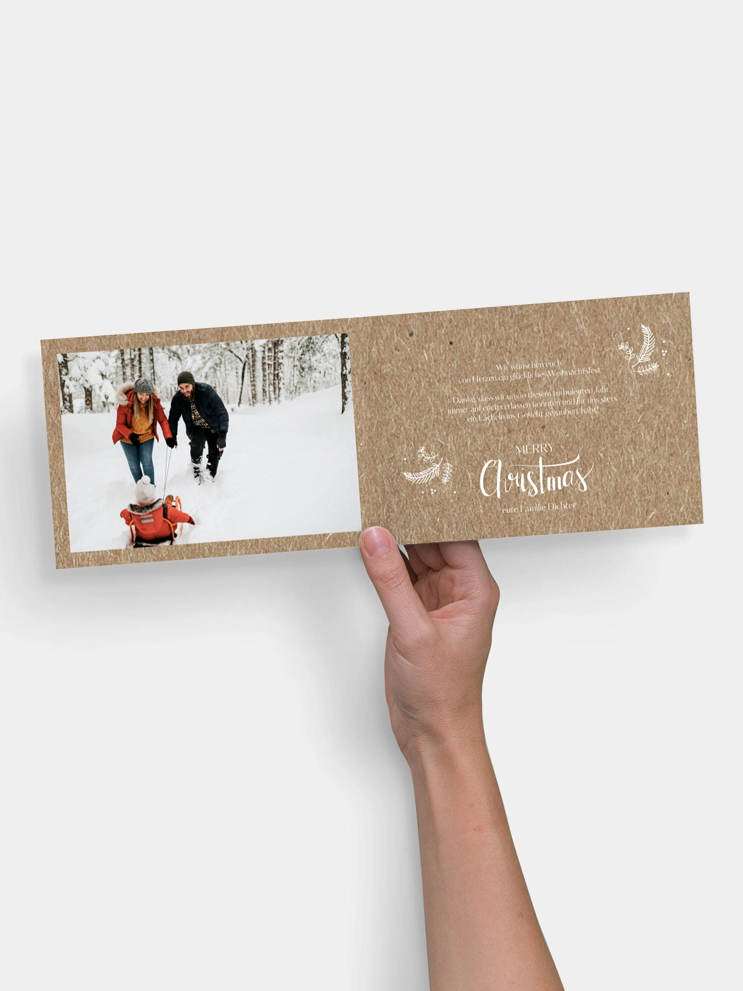 Weihnachtskarte Lettering Christmas Kraftpapier