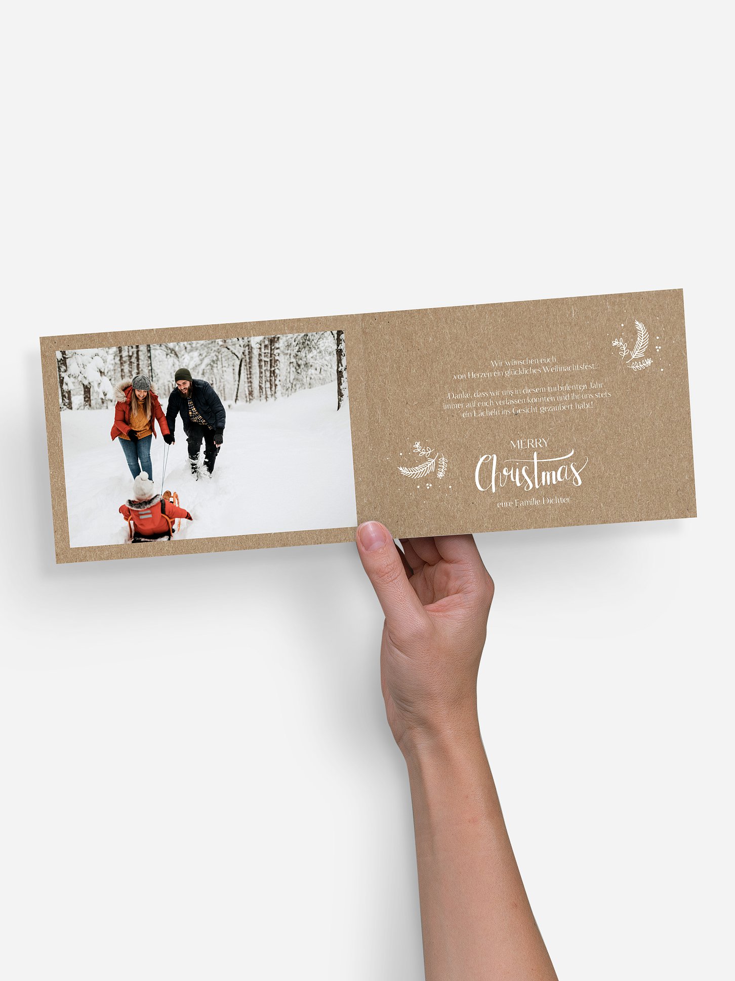 Weihnachtskarte Lettering Christmas Kraftpapier