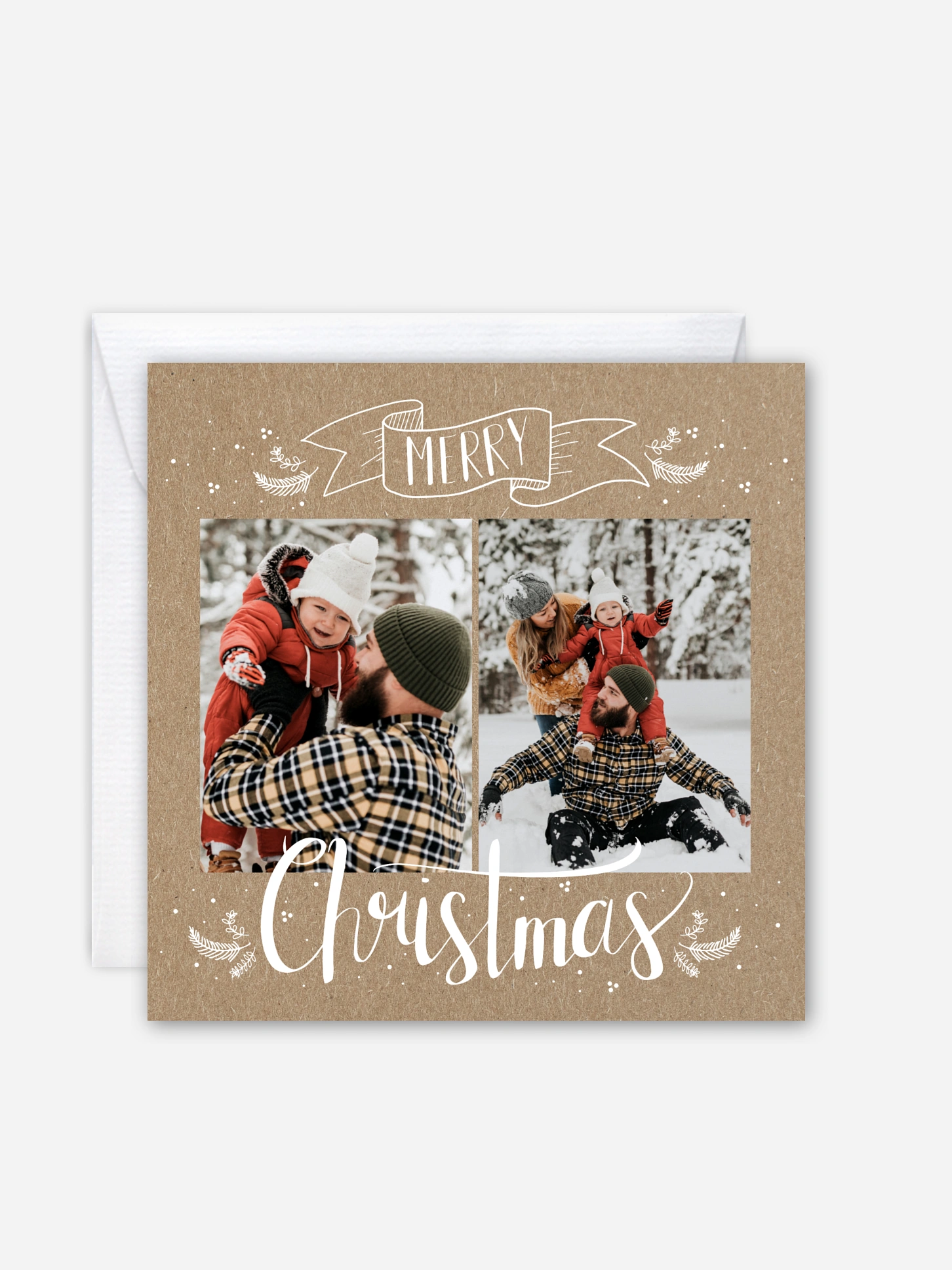 Weihnachtskarte Lettering Christmas Kraftpapier