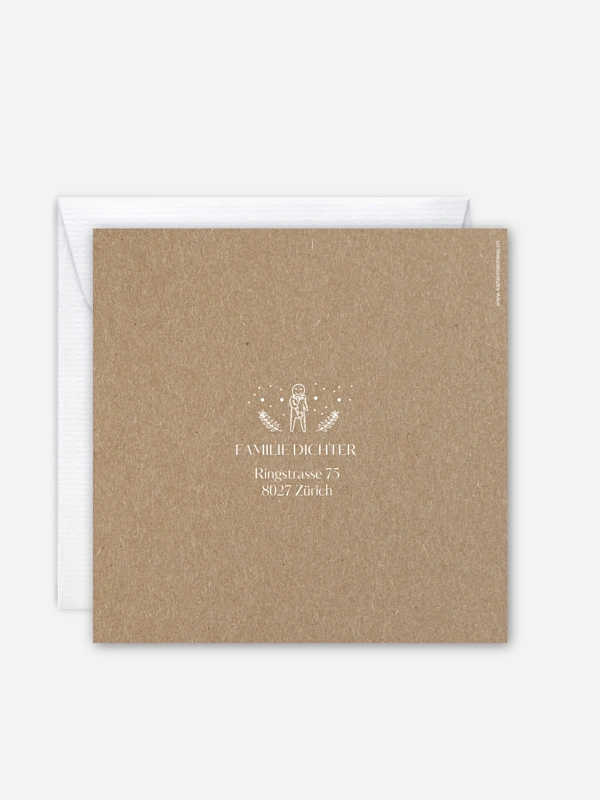 Weihnachtskarte Lettering Christmas Kraftpapier