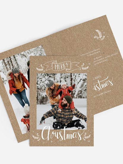 Weihnachtskarte Lettering Christmas Kraftpapier