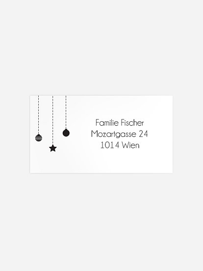 Empfängeraufkleber Weihnachten Happy Christmas Kraftpapier