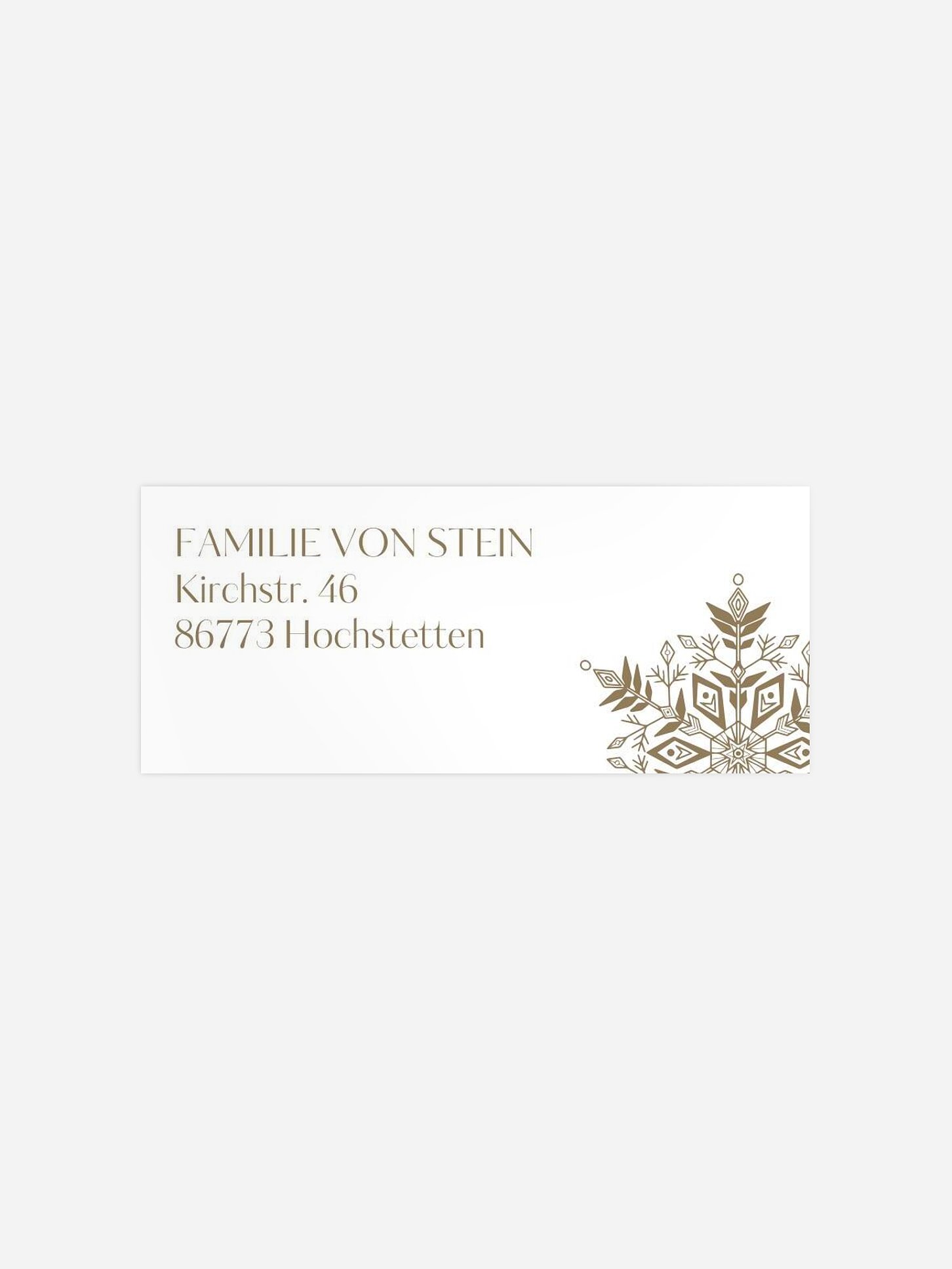 Absenderaufkleber Weihnachten Soft Snowflake Kraftpapier