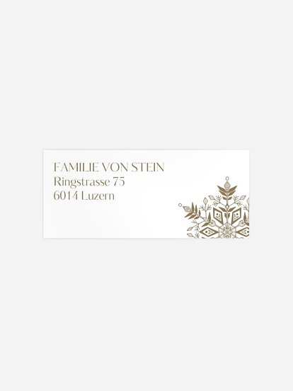 Absenderaufkleber Weihnachten Soft Snowflake Kraftpapier