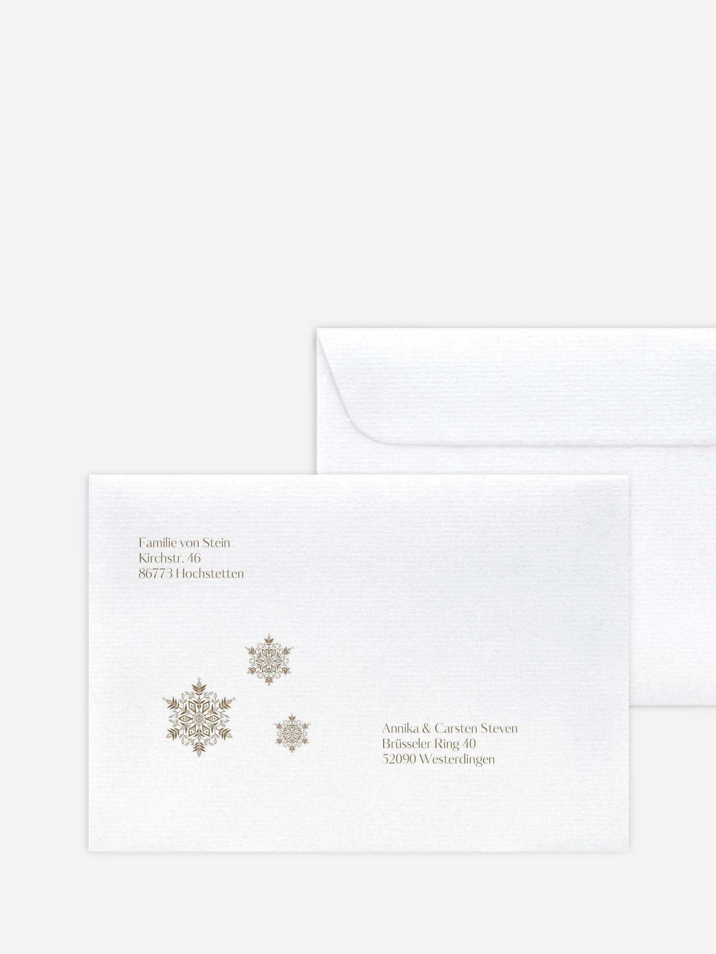 Bedruckte Umschläge Weihnachten Soft Snowflake Kraftpapier