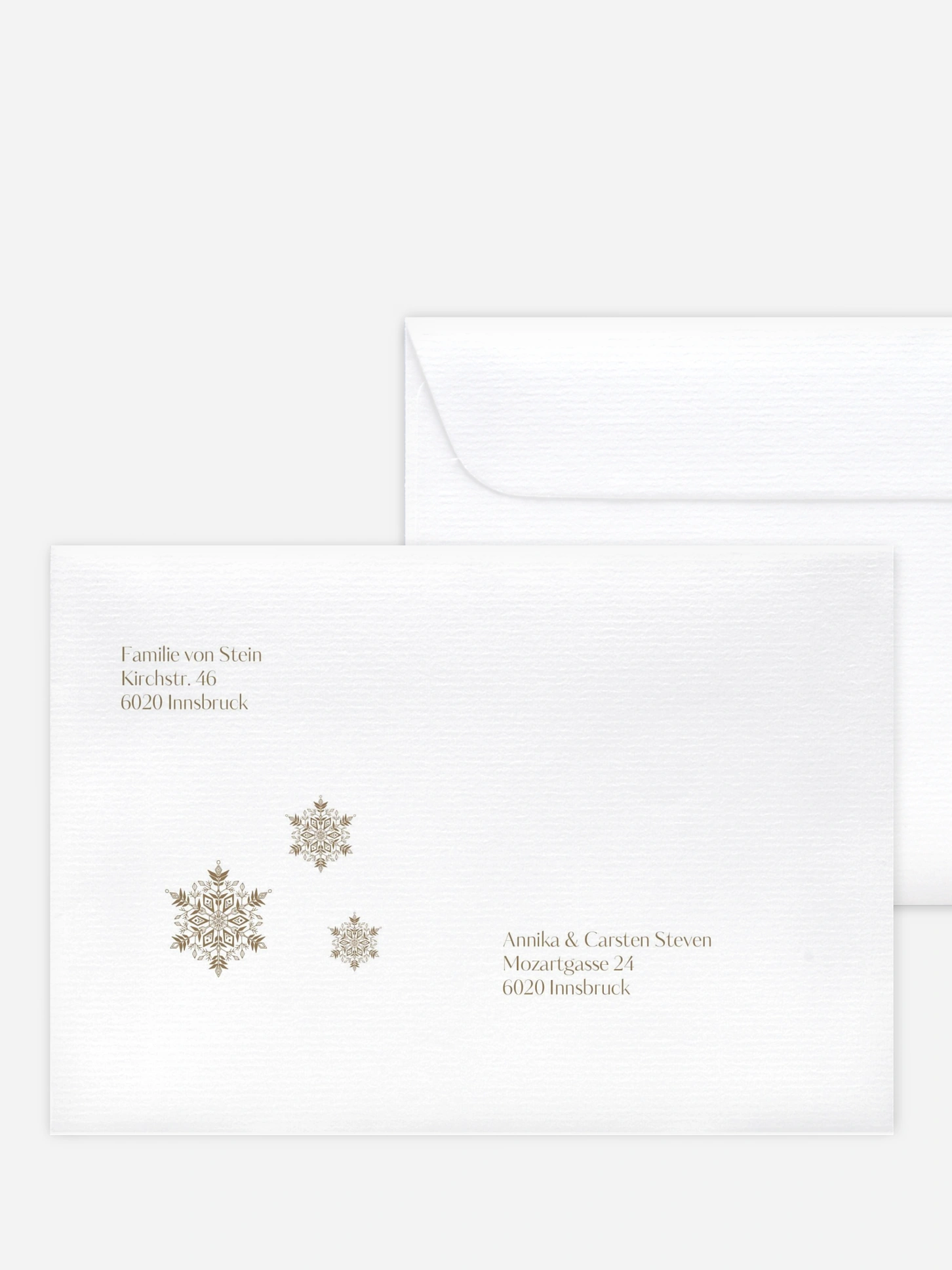 Bedruckte Umschläge Weihnachten Soft Snowflake Kraftpapier