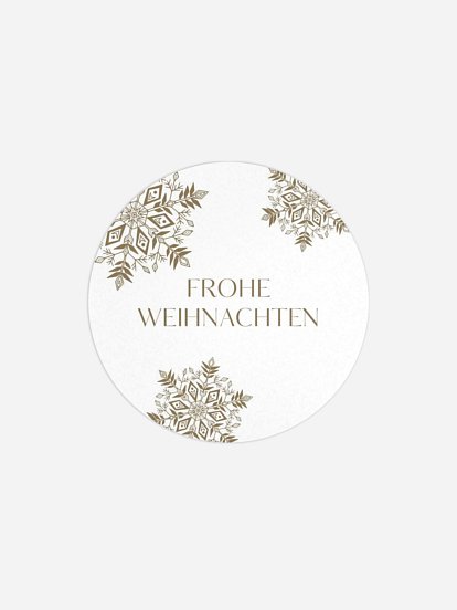 Geschenkaufkleber Weihnachten Soft Snowflake Kraftpapier