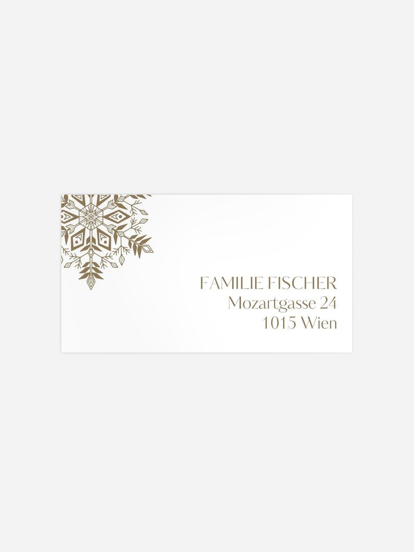 Empfängeraufkleber Weihnachten Soft Snowflake Kraftpapier