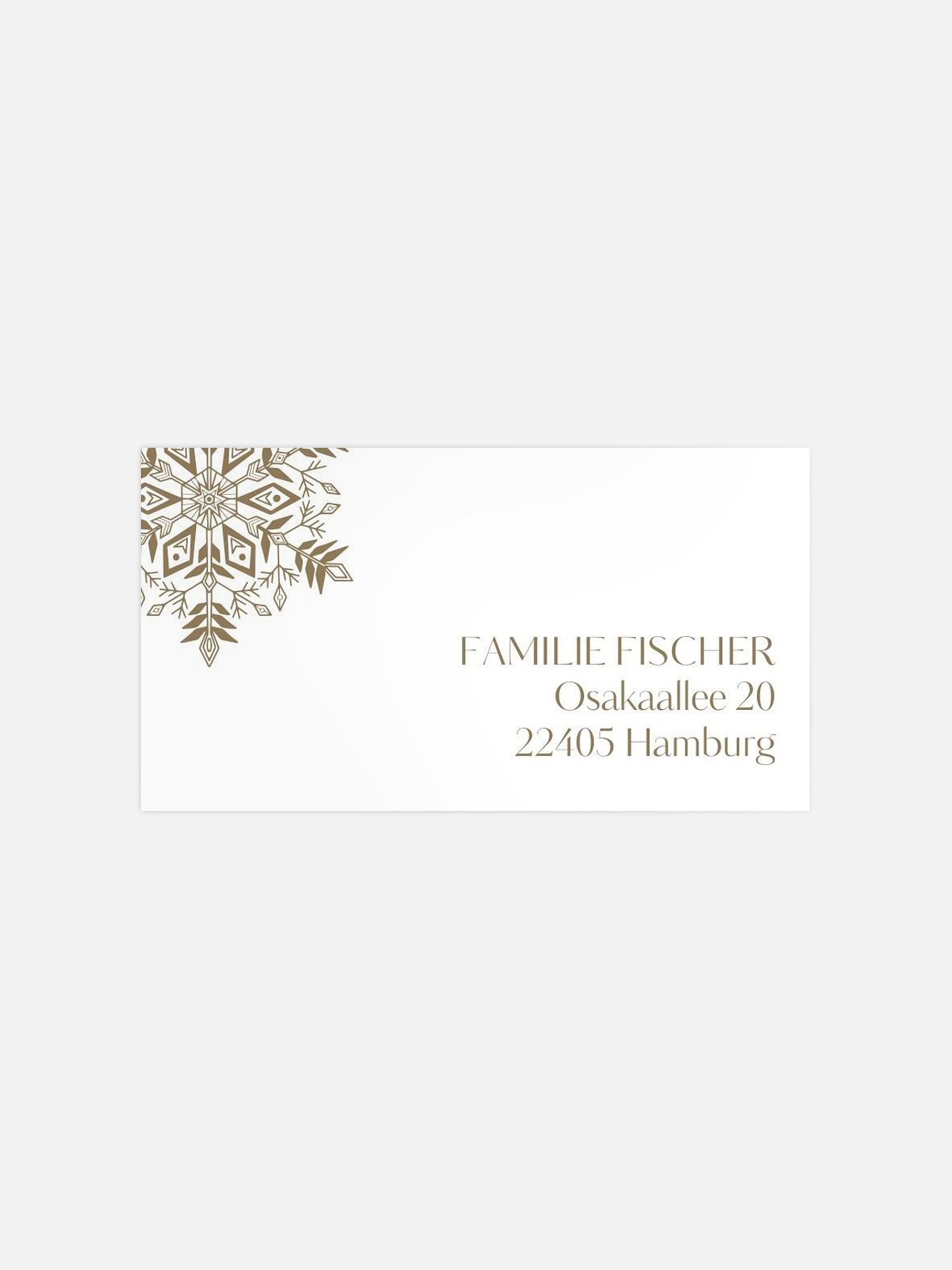 Empfängeraufkleber Weihnachten Soft Snowflake Kraftpapier