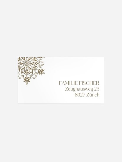 Empfängeraufkleber Weihnachten Soft Snowflake Kraftpapier