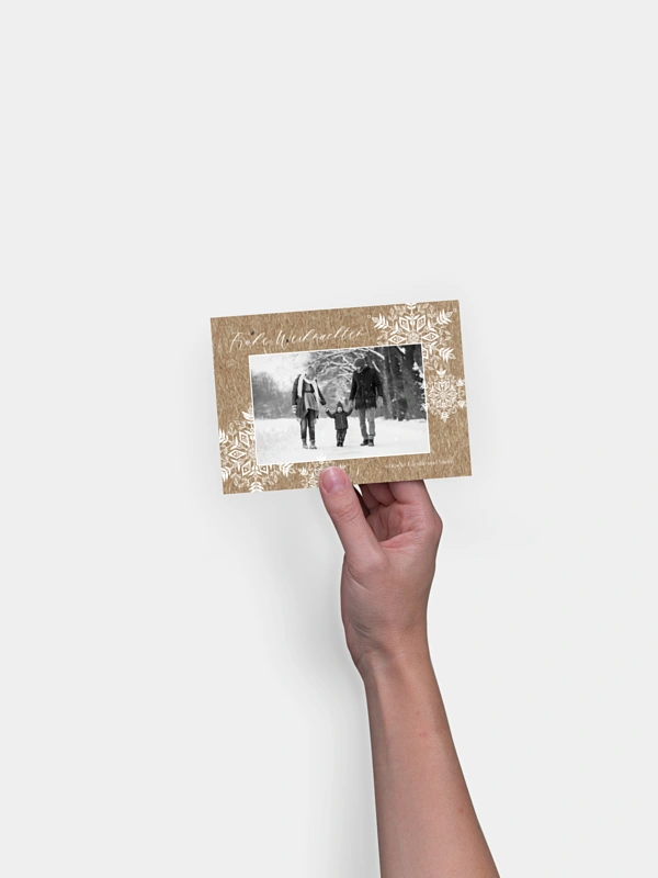 Weihnachtskarte Soft Snowflake Kraftpapier