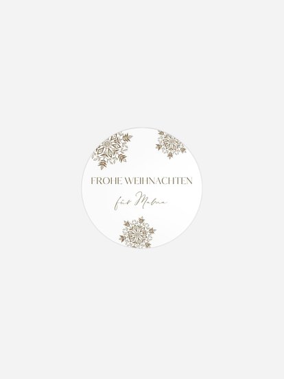 Geschenkaufkleber personalisiert Soft Snowflake Kraftpapier