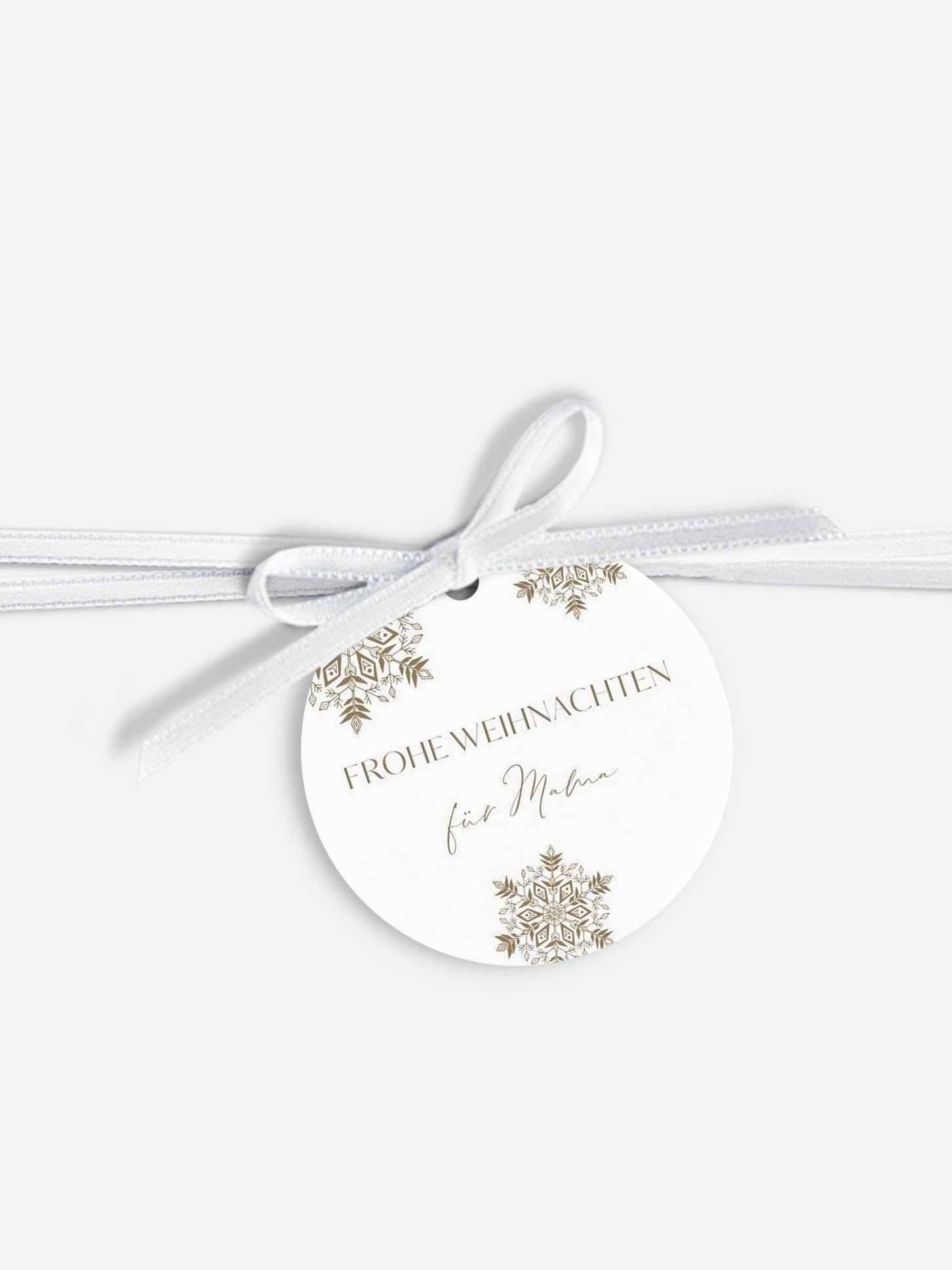Anhänger mit Band personalisiert Soft Snowflake Kraftpapier