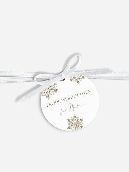 Anhänger mit Band personalisiert Soft Snowflake Kraftpapier