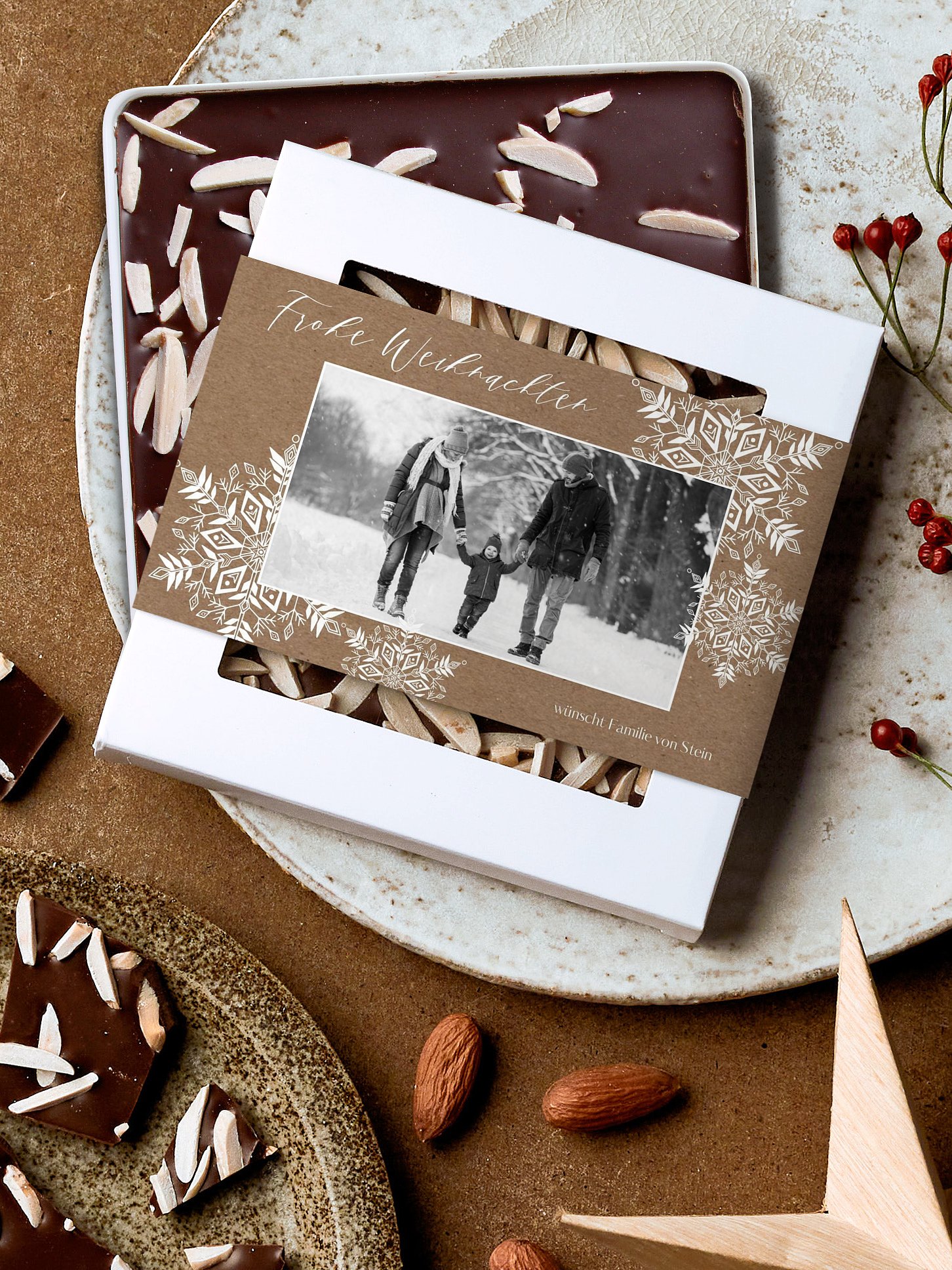 Schokobox Soft Snowflake Kraftpapier