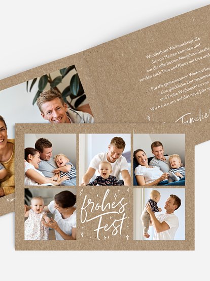 Weihnachtskarte Wundervolle Zeit Kraftpapier