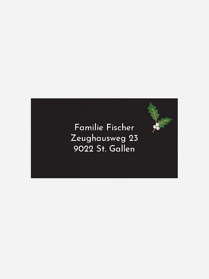 Empfängeraufkleber Weihnachten Holly Jolly ohne Foto