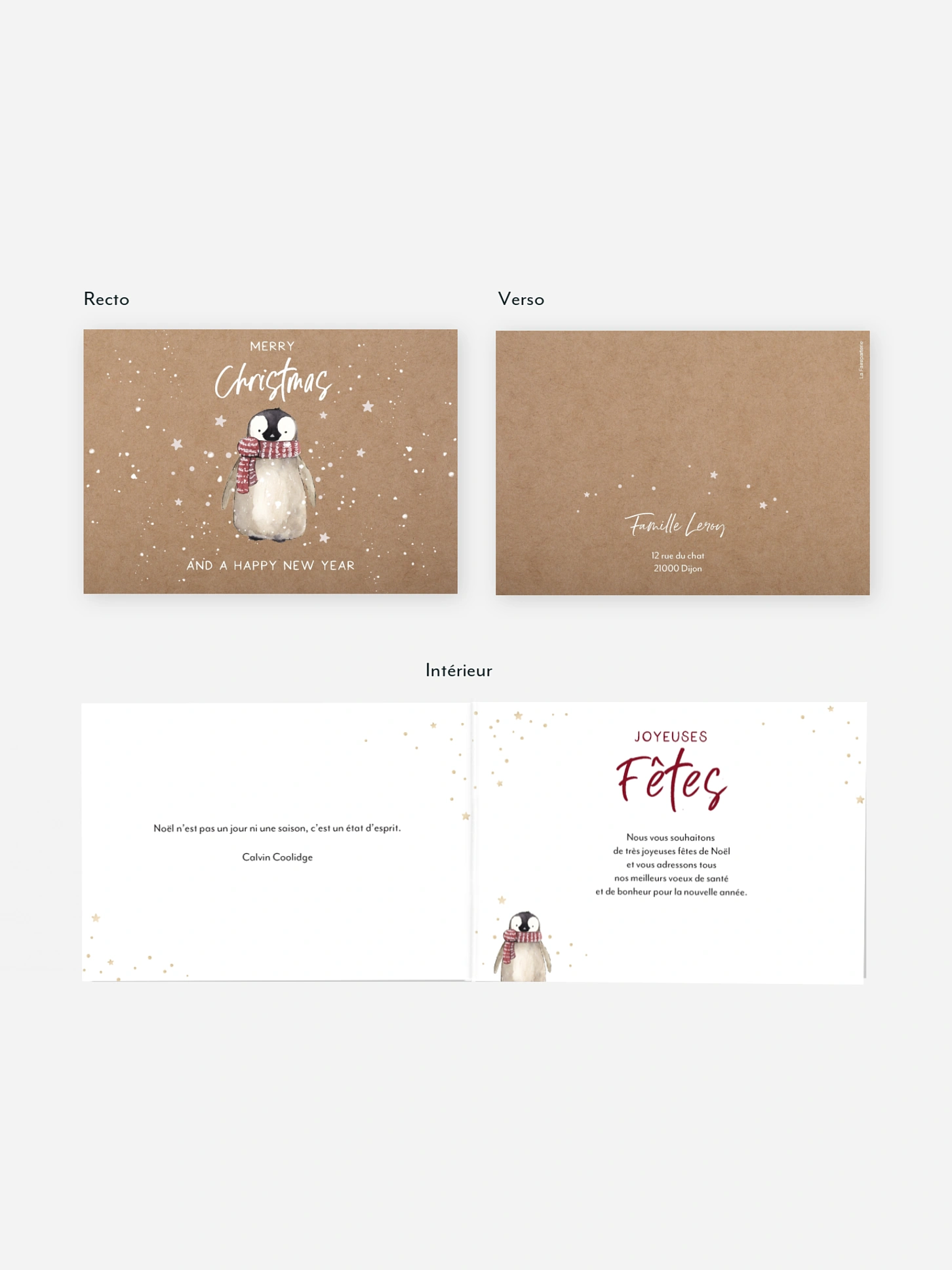 Carte de Noël Pôle Nord - sans photo