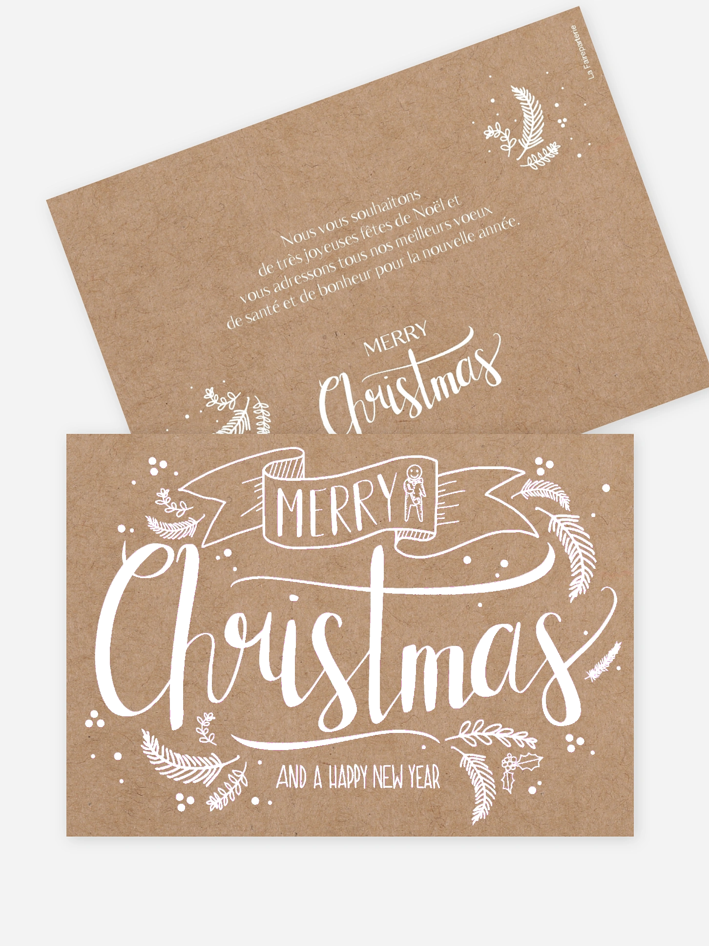 Carte de Noël Lettering Christmas - sans photo