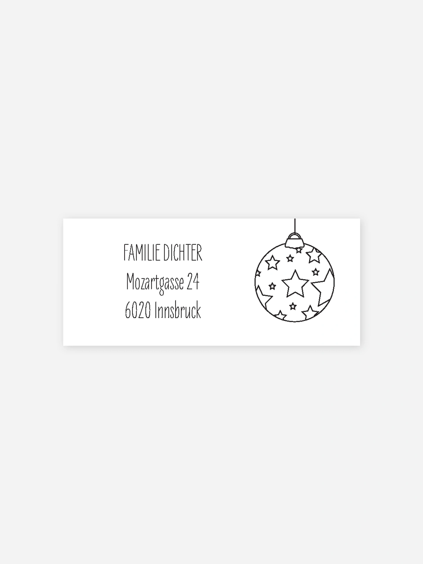 Absenderaufkleber Weihnachten Baumschmuck zum Ausmalen