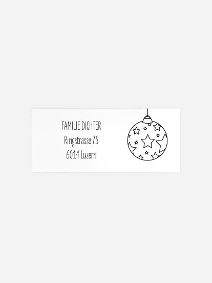 Absenderaufkleber Weihnachten Baumschmuck zum Ausmalen