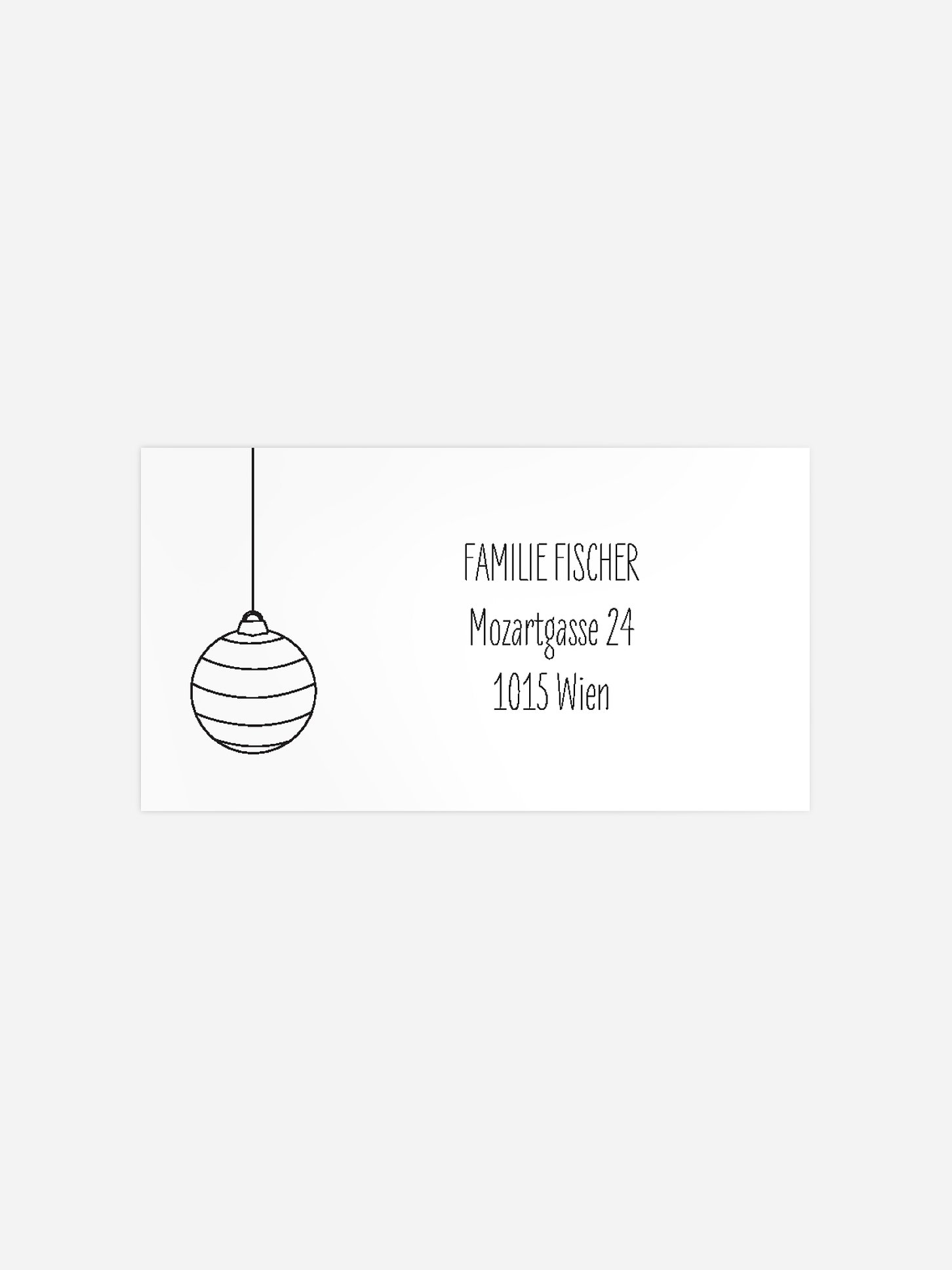 Empfängeraufkleber Weihnachten Baumschmuck zum Ausmalen