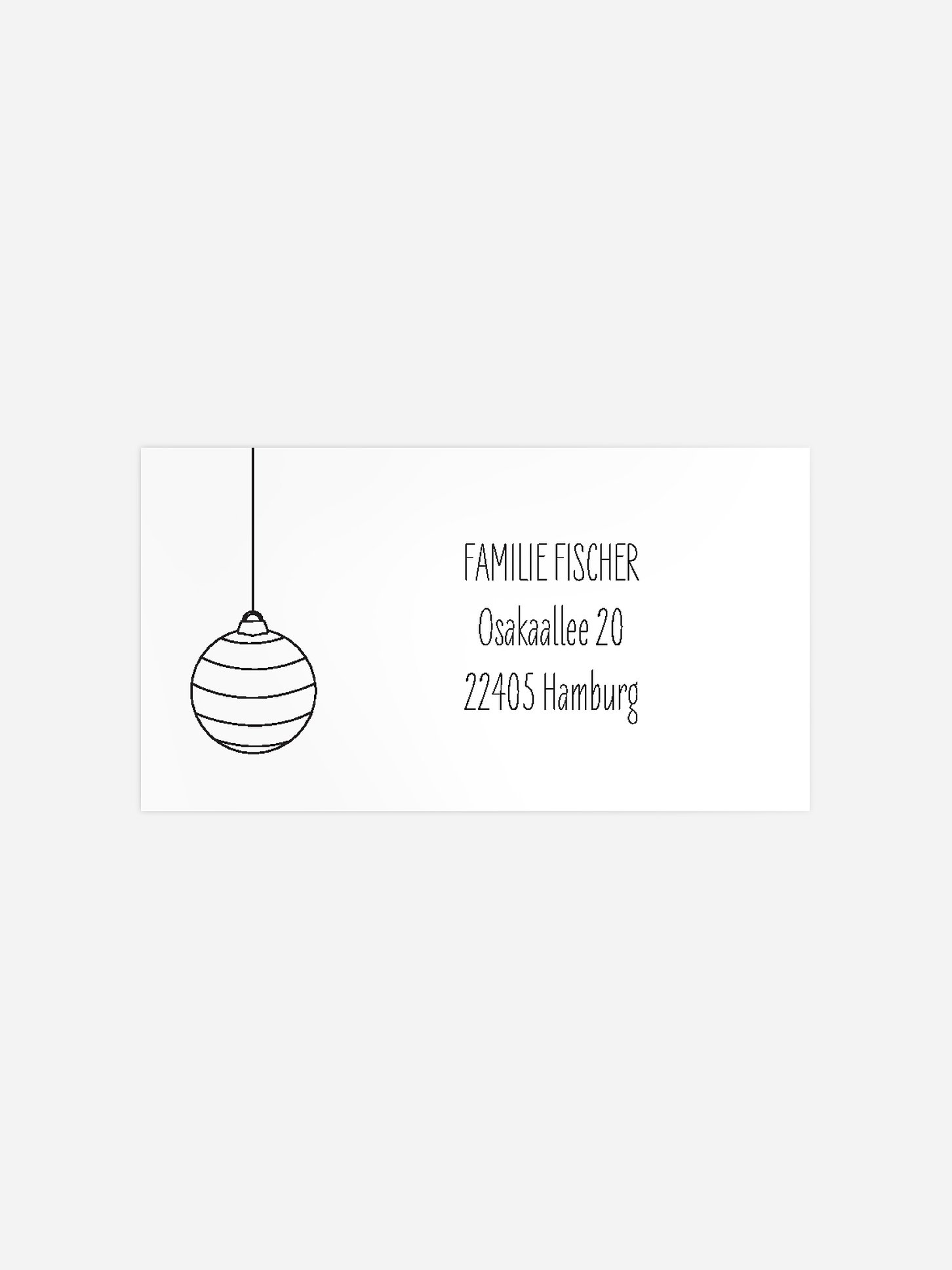 Empfängeraufkleber Weihnachten Baumschmuck zum Ausmalen