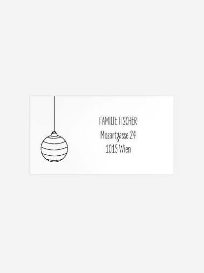 Empfängeraufkleber Weihnachten Baumschmuck zum Ausmalen