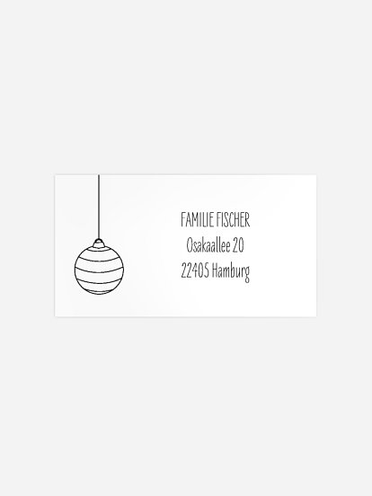 Empfängeraufkleber Weihnachten Baumschmuck zum Ausmalen