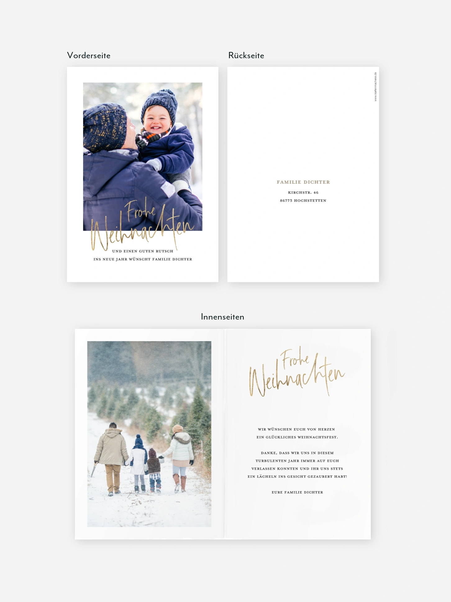 Weihnachtskarte Golden Harmony