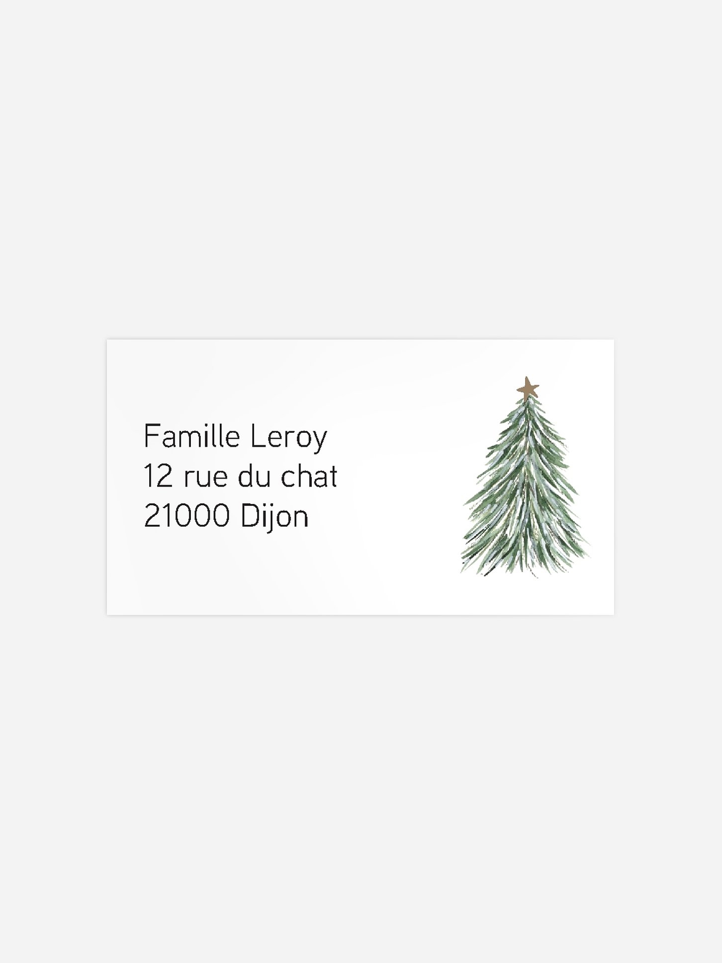 Étiquette destinataire voeux Christmas Eve