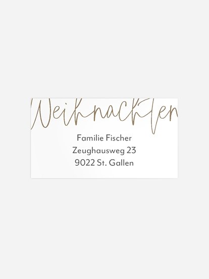 Empfängeraufkleber Weihnachten Pure Christmas