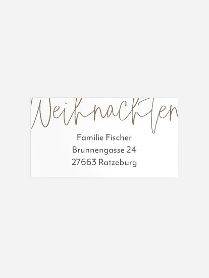 Empfängeraufkleber Weihnachten Pure Christmas