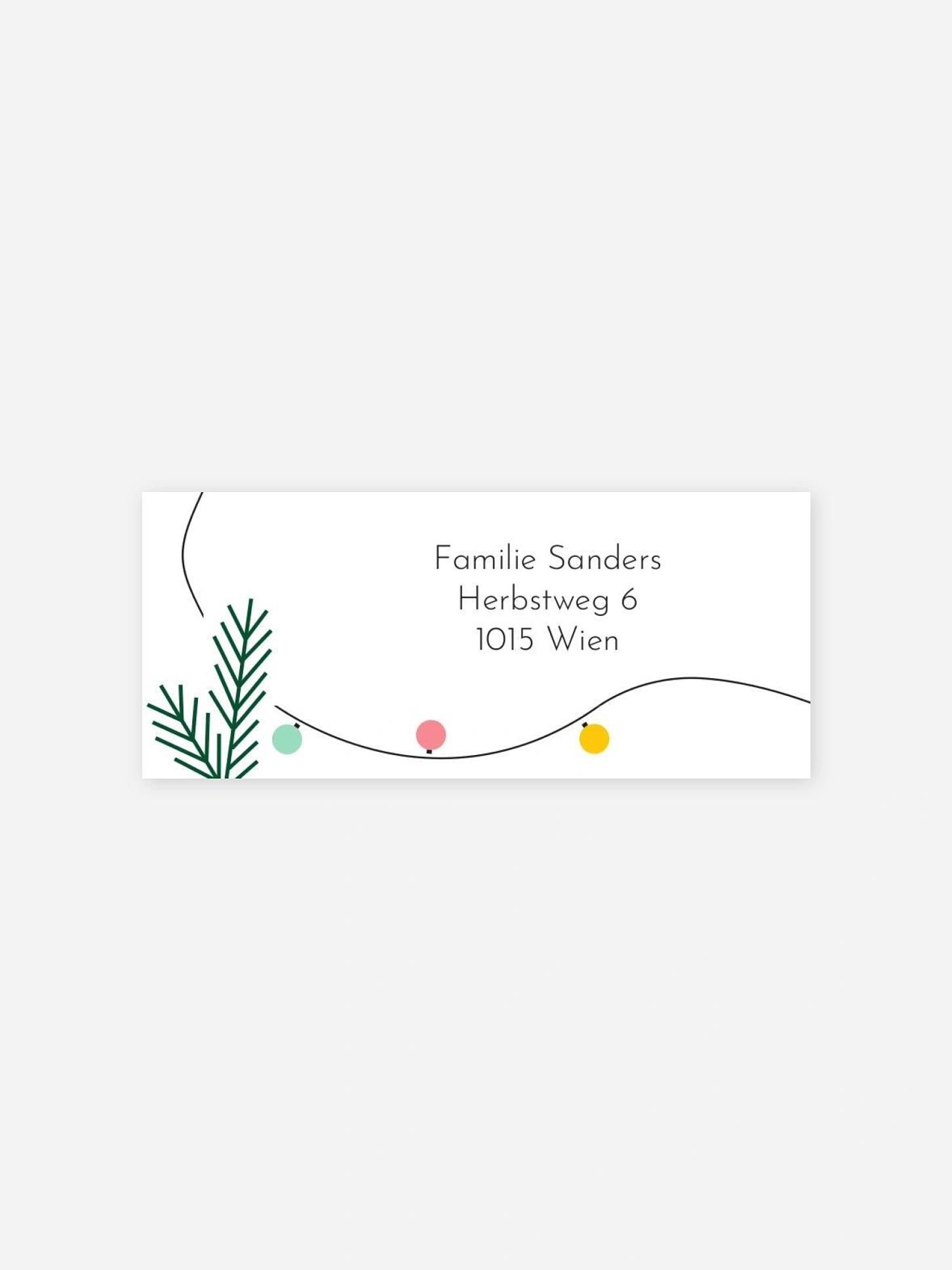 Absenderaufkleber Weihnachten Lichterkette