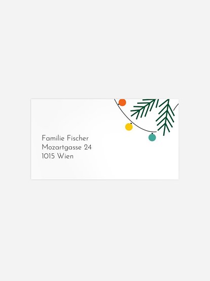 Empfängeraufkleber Weihnachten Lichterkette