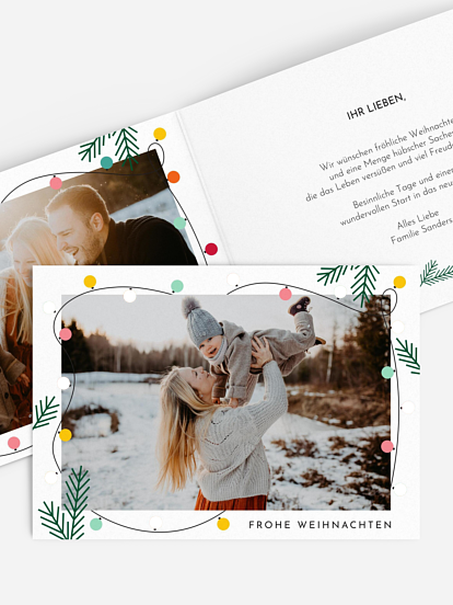 Weihnachtskarte Lichterkette