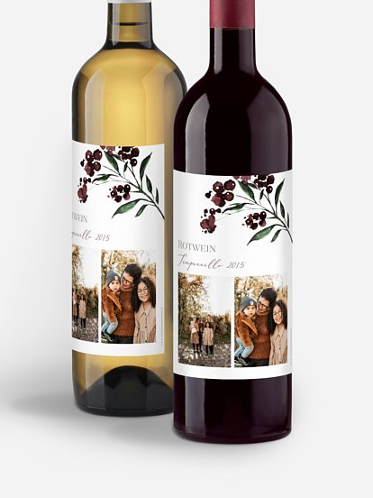 Flaschenetiketten Weihnachten Natural Berry